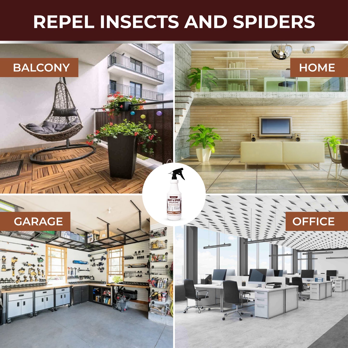 Repelente en aerosol para insectos y arañas