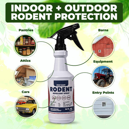PESTEASY Peppermint Oil Rodent Repellent Spray - 16oz